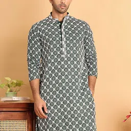 Anouk Men Floral Embroidered Sequinned Kurta-picture-29
