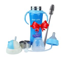 JOYFILLS 3 in 1 Baby Feeding Bottle With Brush - 240 ml-image-79