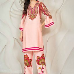 Shally Bhasin by Athena Printed Tunic With Trousers Co-Ords-image-55