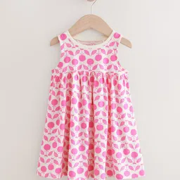 NEXT Infant Graphic Print Pleated Pure Cotton A-Line Dress-image-20