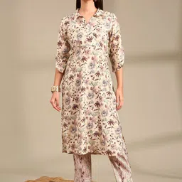 Anouk Floral Printed Regular Straight Kurta with Trousers-picture-14
