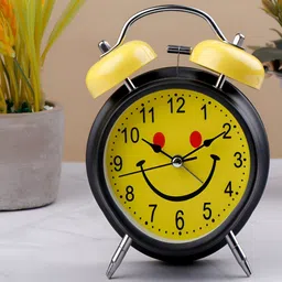 Archies Yellow & Black Printed Traditional Alarm Clock-17