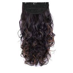 Milano Treasures Soft Curls Clip-in Dark  Brown  Copper Highlights Hair Extension-68