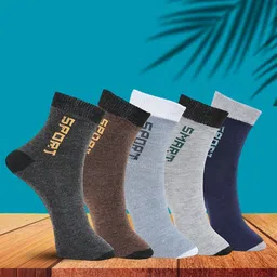 MJE Pack Of 5 Printed Mid Rise Ankle Length Socks-image-41
