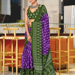 DIVASTRI Batik Ready to Wear Block Print Saree-11