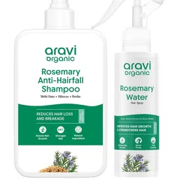 Aravi Organic Set Of 2 Rosemary Anti Hairfall Shampoo- 200 ml & Water Spray- 100 ml-picture-13