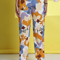 ETC Women Pack Of 2 Floral Printed Cotton Mid-Rise Lounge Pants-picture-9