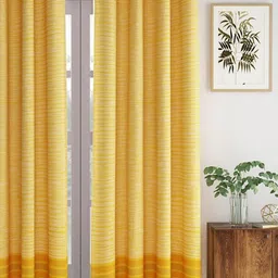 Fabindia Yellow & White Striped Room Darkening Door Curtain-picture-45