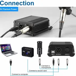 amg music Professional Microphone Set Studio Recording Mic Set with Phantom Power Sensitive BM-800 Condenser Microphone, Adjustable Suspension Arm Stand, Shock Mount, Audio Splitter for Recording Singing, Podcasting, Youtubers and Broadcasting microphone set image 3