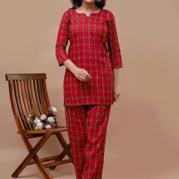 UrbanRang Printed Top With Trousers Co-Ords-46