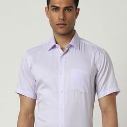 Van Heusen Men Spread Collar Micro Checked Cotton Slim Fit Formal Shirt-image-6