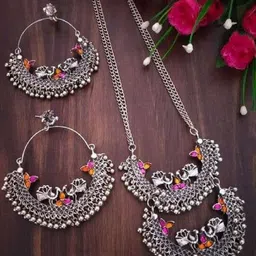 Sangria Set Of 2 Stones Studded & Beaded Jewellery Set-picture-5