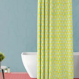 ArtzFolio Yellow & Blue Printed Water Proof Shower Curtain-image-74