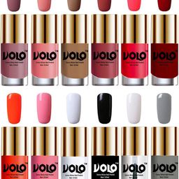 VOLO Set Of 12 Luxury Super Shine Nail Polish- 9.9ml Each- Combo- No- 242-44