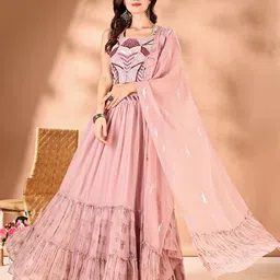 JIVORA Embroidered Thread Work Ready to Wear Lehenga & Blouse With Dupatta-picture-43