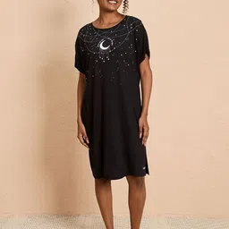 Nykd Women Abstract Printed Nightdress-picture-40