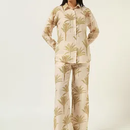 Beatnik Printed Shirt Collar Shirt & Trousers Co-ords-picture-1