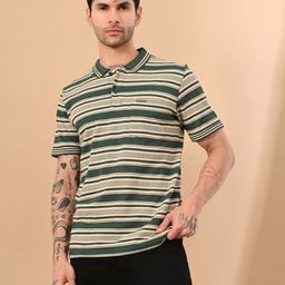 STARFOX Striped Polo Collar T-shirt-image-76