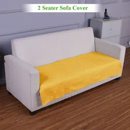 HOKIPO Yellow Polyester 1 Piece Sofa Cover-image-15