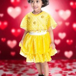 NEW GEN Girls Self Design Top With Skirt-image-83