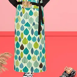 ArtzFolio Blue & Green Printed Cotton Aprons-52