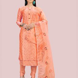 HERE&NOW Embellished Unstitched Dress Material-picture-1