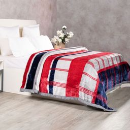 MYTRIDENT Red & Navy Blue Geometric Double Bed Blanket-image-19