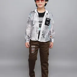 BAESD Boys Printed Long Sleeves Shirt With Trousers & T-shirt-picture-30