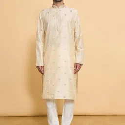 Arihant Rai Sinha Geometric Embroidered Thread Work Kurta With Churidar-image-10