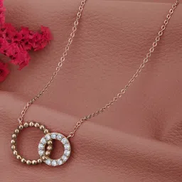 Carlton London 18kt Rose Gold Plated CZ Necklace-image-46