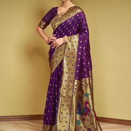 KALINI Ethnic Motifs Zari Paithani Saree-image-85