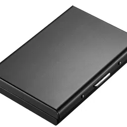 Black RFID Protected Stainless Steel ATM/Credit/Debit For Men & Women Slots 6 Card Holder-0