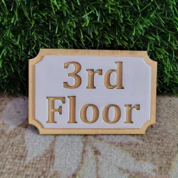Plastic Self adhesive Modern & Elegant House number plate customised (8x12)cm Name Plate-11