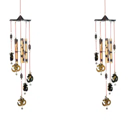 Lucky Antique Om Ganesh Wind Chimes For Positivity & Gifting (Pack of 2) Aluminium Windchime-image-36