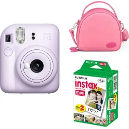 FUJIFILM Instax mini 12 Lilac Purple Camera with pink shell bag and 20 Shots Instant film Instant Camera-picture-14