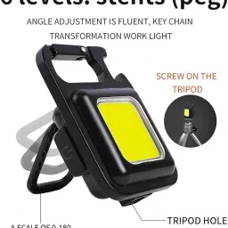 guggu Mini (LED COBB) Keychain Flashlight With4 Light Modes Folding Bracket BottleF327 4 hrs Torch Emergency Light image 3