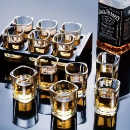 (Pack of 12) Square Shot Glass for Vodka Shot | Tequila Shot | Liquor Shot | Set of 12 Glass Set Shot Glass-3