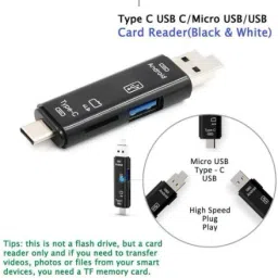 TECHGEAR USB Type C, 5 in 1 Type C/USB/Micro USB SD TF Memory Card Reader OTG Adapter Card Reader image 4