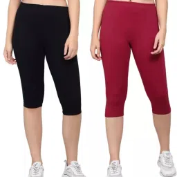 Women cotton lycra capri Women Multicolor Capri-picture-10