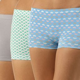 Pack of 3 Women Boy Short Blue, Green, Grey Panty-image-74