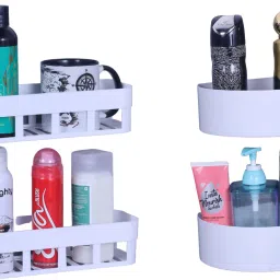 Multipurpose Wall Mounted Plastic Shelf White Colour Plastic Wall Shelf-image-37