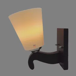 Brawn Wood Wall Light with Unbreakable White Fiber Shade E-27 Holder Wall Lights Lamp Shade-35