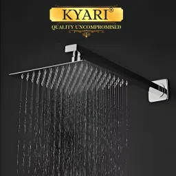 EXTRA HEAVY 6 x 6 inch Ultra Slim Shower + Heavy Arm Shower Complete Set Handheld-19