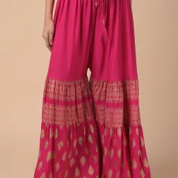 Women Regular Fit Pink Viscose Rayon Trousers-image-66