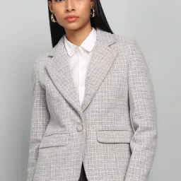 Knitted Tweed Solid Coat For Women-image-81