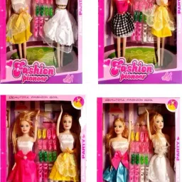 barbie doll with doll house accessories and shoe set ( Colors and Design May vary from Picture ) 1 Doll Set-15