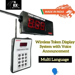 Ding Dong, Hindi, English, Marathi, Gujarati, Telugu, Tamil, Kannada, Malayalam) 3 Digit Wireless Token Display System with Multi Language Voice Announcement Indoor PA System-2