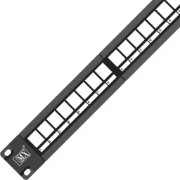MX 19" Rock Mount 24 Port Rj45 Cat6 Patch Panel Lan Network Without I/o Blank With Cable Management Wired Ethernet Lan Adapter compatible with Windows, Mac, Linux image 2