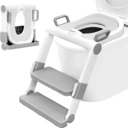 Height-Adjustable NonSlip Baby Potty Trainer Chair Seat With Step Stool For Kids Potty Seat-image-50