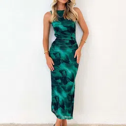 DressBerry Women Abstract Printed Bodycon Maxi Dress-image-42